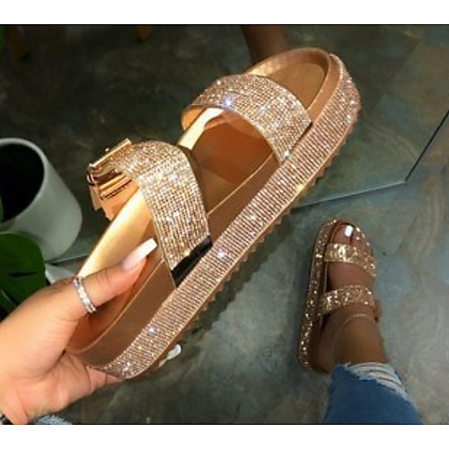 

Women's Sandals Flat Heel Open Toe PU Summer Gold / Silver
