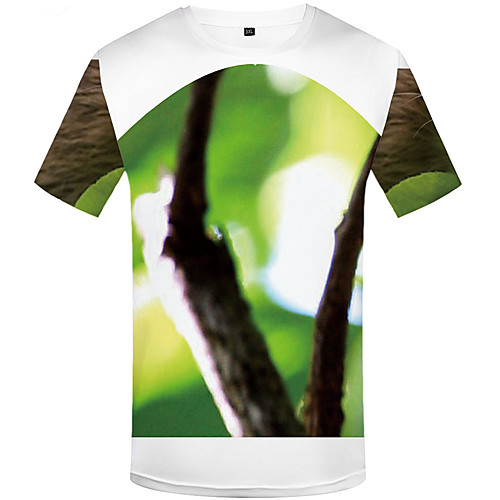 

Men's Daily Sports Basic / Street chic T-shirt - 3D / Graphic / Scenery Print White