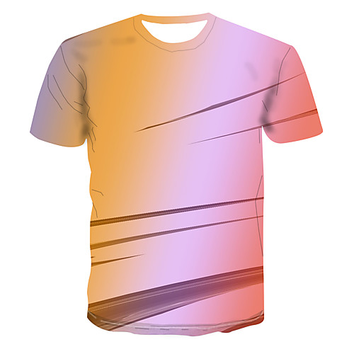 

Men's Club Weekend Street chic / Punk & Gothic T-shirt - Color Block / 3D / Abstract Print Blushing Pink