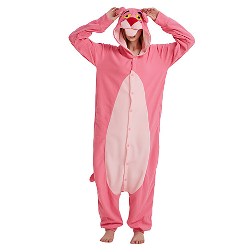 

Adults' Kigurumi Pajamas Leopard Onesie Pajamas Flannelette Pink Cosplay For Men and Women Animal Sleepwear Cartoon Festival / Holiday Costumes