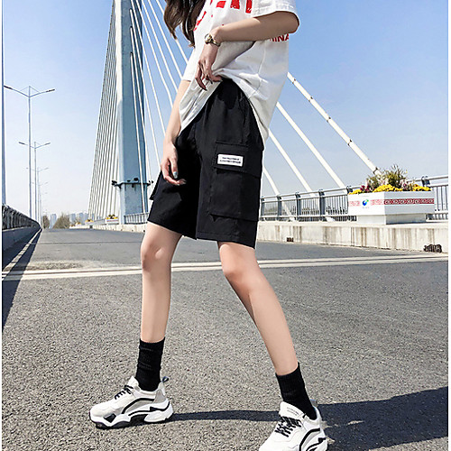 

Women's Basic Shorts Pants - Solid Colored Black Gray S M L