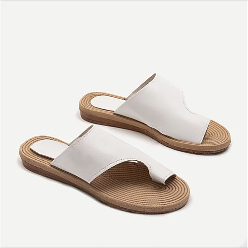 

Women's Flats 2020 Flat Heel Open Toe PU Casual / Minimalism Spring & Fall / Spring & Summer Dark Brown / Yellow / Fuchsia
