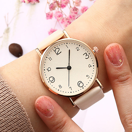 

Ladies Quartz Watches Elegant Fashion Black Red Brown PU Leather Chinese Quartz Light Brown Lace Red Brown New Design Casual Watch 1 pc Analog One Year Battery Life
