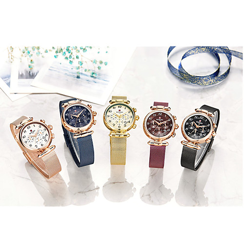 

Women's Steel Band Watches Antique Fashion Stainless Steel Japanese Quartz Rose Gold Purple Gold Water Resistant / Waterproof Calendar / date / day 30 m 1 pc Analog One Year Battery Life