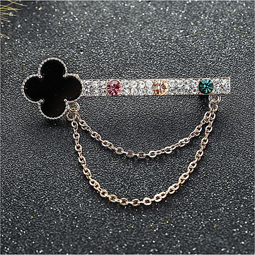 

Women's Cubic Zirconia Brooches Classic Clover Stylish Simple Classic Brooch Jewelry Gold For Party Gift Daily Work Festival