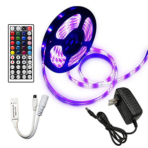 

5m Flexible LED Light Strips / RGB Strip Lights 150 LEDs SMD5050 10mm 1 44Keys Remote Controller / 1 x 2A power adapter 1 set RGB Christmas / New Year's Cuttable / Party / Decorative 100-240 V