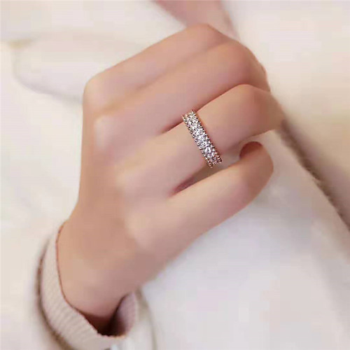 

Synthetic Diamond Ring Silver For Women's Stylish Antique Simple Luxury Wedding Party Evening Formal High Quality Classic