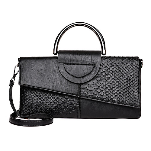

Women's Polyester / PU Top Handle Bag Solid Color Purple / Red / Black