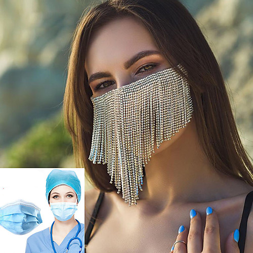 

Alloy Face Chain Crystal / Rhinestone Style Decoration Half Face For Party Evening Holiday Luxury Boho Silver Golden / Women's