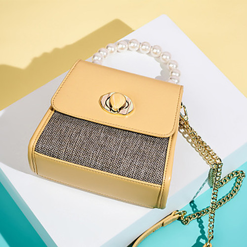 

Women's Chain PU Top Handle Bag Solid Color Yellow / White / Black