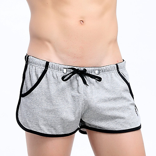 

Men's Sporty Army Green Blue White Boy Leg Swim Trunk Bottoms Swimwear Swimsuit - Color Block Lace up M L XL Army Green