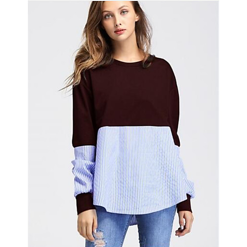

Women's Color Block Patchwork T-shirt Daily Khaki
