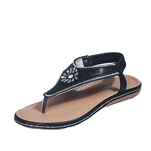 

Women's Sandals 2020 Flat Heel Open Toe PU Sexy / Sweet Spring & Fall / Spring & Summer Gold / Black