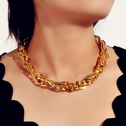 

Women's Necklace Love XOXO Asian Classic Punk Gothic Chrome Gold 56 cm Necklace Jewelry 1pc For Wedding Party Evening Masquerade Engagement Prom
