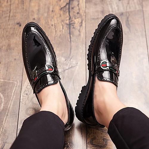 

Men's PU Spring & Summer Classic Oxfords Black / Silver / Black