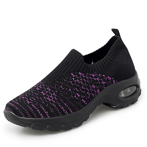 

Women's Trainers / Athletic Shoes Flat Heel Round Toe Knit / Elastic Fabric Sporty / Sweet Running Shoes Spring & Summer Purple / Black / Gray