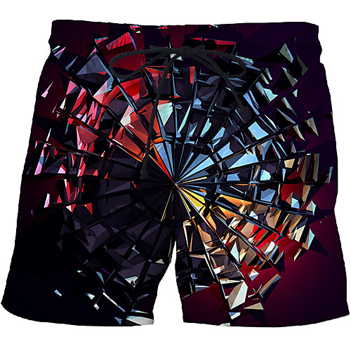 

Men's Sporty / Exaggerated Sweatpants / Shorts Pants - 3D / Geometric Pattern / 3D Print Print Rainbow US32 / UK32 / EU40 US34 / UK34 / EU42 US36 / UK36 / EU44