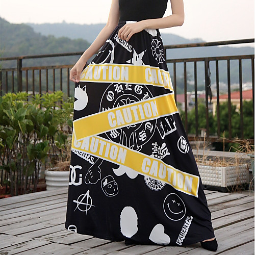 

Women's Holiday / Formal Evening Boho Trumpet / Mermaid Skirts - Animal Print Black One-Size