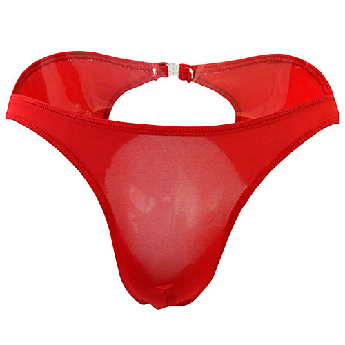 

Men's Cut Out Briefs Underwear - Normal Low Waist Red Green White One-Size