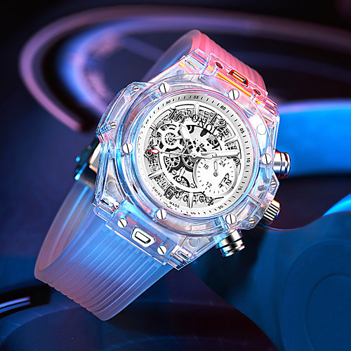 

Men's Dress Watch Quartz Silicone 30 m Water Resistant / Waterproof Calendar / date / day Chronograph Analog Fashion Cool - WhiteSilver White Black One Year Battery Life