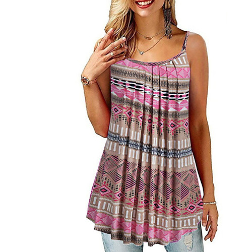 

Women's Daily Blouse - Color Block Pleated / Lace up / Print Strap Wine