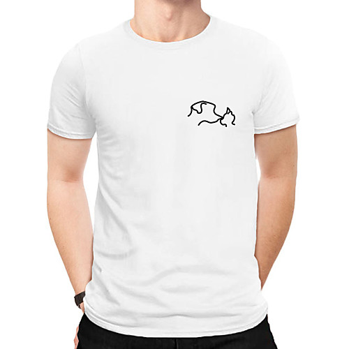 

Men's Daily Sports Business / Basic T-shirt - Solid Colored / Animal Black & White, Print Red