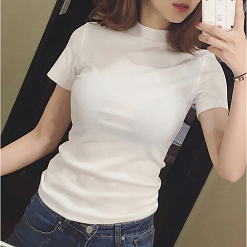 

Women's Daily T-shirt - Solid Colored White