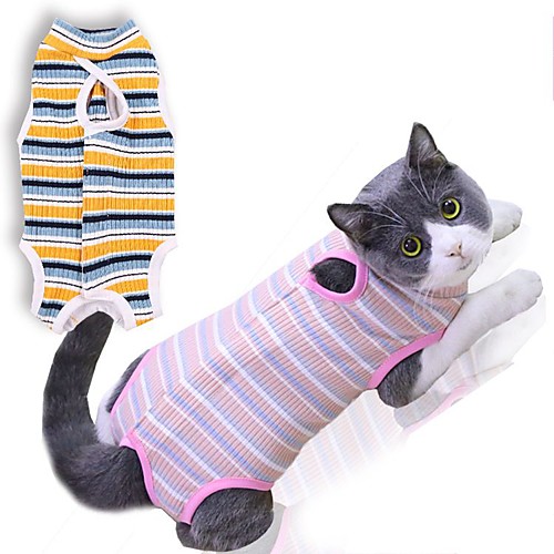 

Dog Cat Jumpsuit Pants Dog Clothes Yellow Pink Costume Husky Golden Retriever Japanese Spitz Cotton Stripes Unique Design Special S M L XL