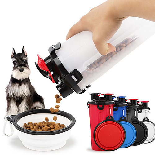 

Dog Cat Bowls & Water Bottles 0.01 L Plastic Portable Outdoor Lolita White Bowls & Feeding