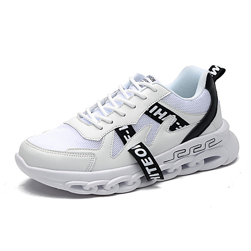 

Men's Mesh Fall / Spring & Summer Sporty / Casual Athletic Shoes Running Shoes / Walking Shoes Breathable Color Block Black and White / Navy Blue / Black