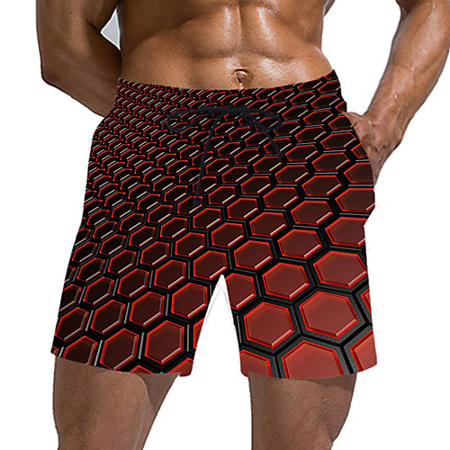 

Men's Sporty / Exaggerated Sweatpants / Shorts Pants - Geometric Pattern / 3D Print Sporty / Print Red US32 / UK32 / EU40 US34 / UK34 / EU42 US36 / UK36 / EU44