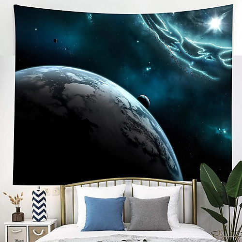 

Outer Space Planet Moon Earth Stars Wall Hanging Wall Tapestry Home Art Decor Wall Decor for Kids Babys Children Bedroom Rooms Ceiling Living Room Nursery School