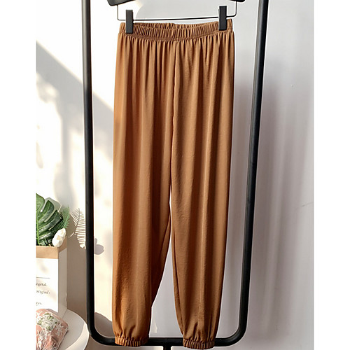 

Women's Basic Sweatpants / Bloomers Pants - Solid Colored Light Brown Blushing Pink Fuchsia One-Size