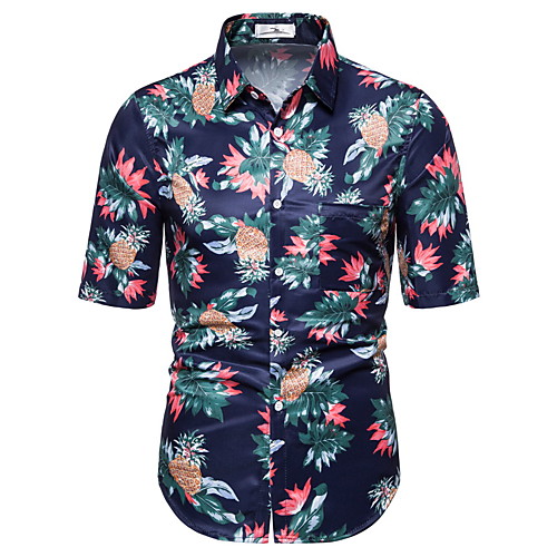 

Men's Holiday Basic Shirt - Geometric / Scenery Print Black