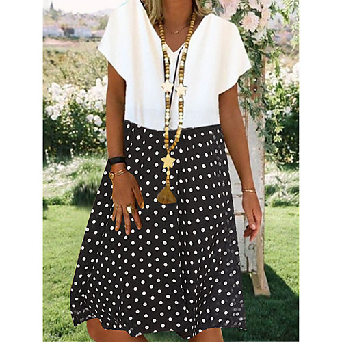 

Women's Yellow Blushing Pink Dress Loose Color Block S M