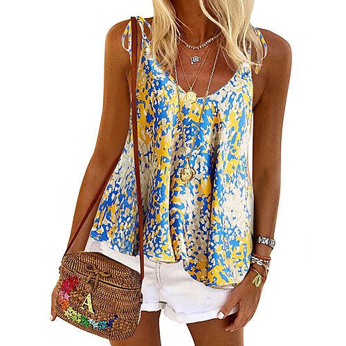 

Women's Daily Going out Basic / Sexy T-shirt - Color Block Patchwork / Print Purple