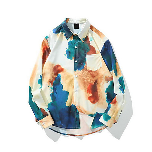 

Men's Geometric Shirt Sports White / Long Sleeve