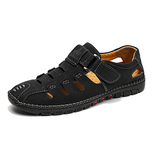 

Men's Leather Summer Casual Sandals Upstream Shoes Breathable Light Yellow / Dark Brown / Khaki