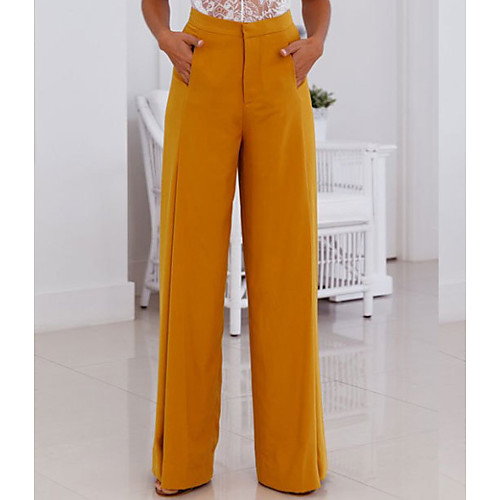 

Women's Basic Chinos Pants - Solid Colored Orange White S M L