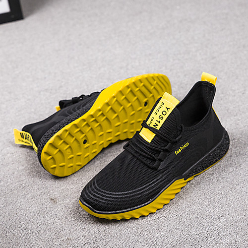 

Men's Mesh Spring & Summer / Fall & Winter Classic / British Trainers / Athletic Shoes Walking Shoes Breathable Wine / Yellow / Black