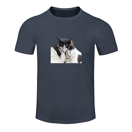 

Men's Women's Cotton Running T-Shirt Workout Shirt Round Neck Running Active Training Jogging Breathable Quick Dry Moisture Wicking Sportswear Cat Plus Size Tee / T-shirt Top Short Sleeve Activewear