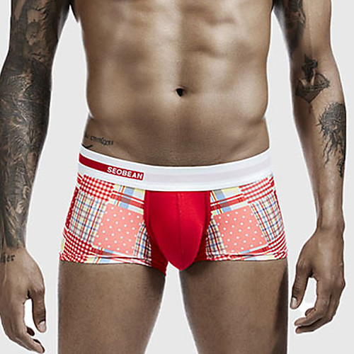 

Men's Basic Briefs Underwear - EU / US Size Mid Waist Red Black Gray M L XL