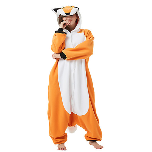 

Adults' Kigurumi Pajamas Fox Onesie Pajamas Flannelette Orange Cosplay For Men and Women Animal Sleepwear Cartoon Festival / Holiday Costumes