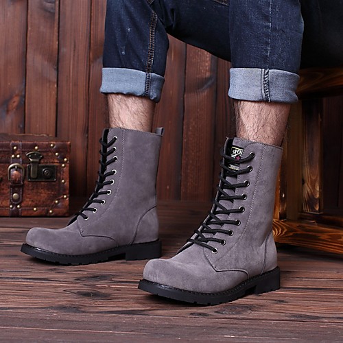 

Men's Suede Fall & Winter Boots Mid-Calf Boots Yellow / Black / Gray