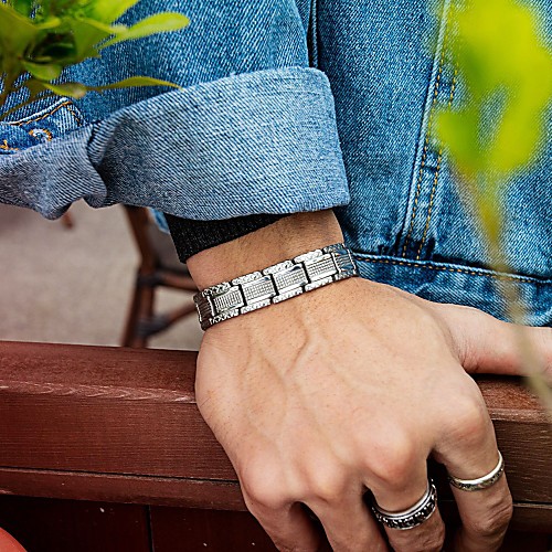 

Men's Bracelet Bangles Bracelet Link Bracelet Vintage Style Fashion Stylish Simple Punk European Rock Steel Bracelet Jewelry Silver For Anniversary Sport Formal Date Festival