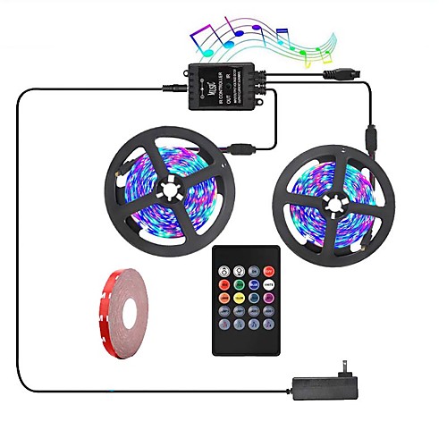 

KWB Tiktok LED Strip Lights with Music Sync-Chase Effect Dream Color Music Lights 10M 600LED 3528SMD RGB Rope Lights with IR Remote for Home Party Bedroom DIY Party with EU/US/AU/UK Power Supply 12V 3