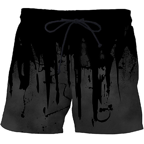 

Men's Sporty / Exaggerated Sweatpants / Shorts Pants - 3D / Geometric Pattern / 3D Print Black & Gray, Print Rainbow US32 / UK32 / EU40 US34 / UK34 / EU42 US36 / UK36 / EU44
