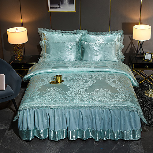

Nordic Modal Tencel Satin Jacquard Lace Sheet 4 Piece Bedding Set