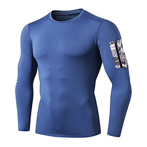 

Men's Daily Sports Basic / Street chic T-shirt - Geometric / Color Block / Camo / Camouflage Patchwork / Print Blue