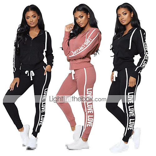 

Women's 2-Piece Full Zip Tracksuit Sweatsuit Jogging Suit 2pcs Running Active Training Jogging Breathable Quick Dry Moisture Wicking Sportswear Athletic Clothing Set Long Sleeve Activewear